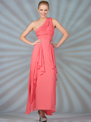 One Shoulder Chiffon Evening Dress