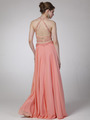 C8705 Two Piece Prom Dress - Coral, Back View Thumbnail