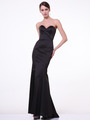 C8792 Strapless Sweetheart Mermaid Gown - Black, Front View Thumbnail