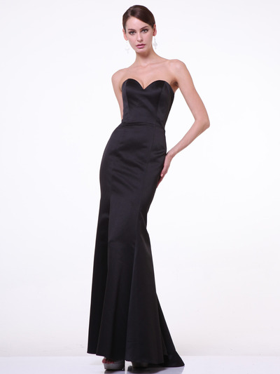 C8792 Strapless Sweetheart Mermaid Gown - Black, Front View Medium