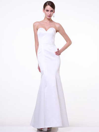 C8792 Strapless Sweetheart Mermaid Gown - Off White, Front View Medium