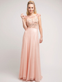 C8889 Modern Sleeveless Mother of the Bride Dress - Blush, Front View Thumbnail