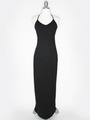 CA1704 Solid Print Tank Jersey Maxi Dress - Black, Front View Thumbnail