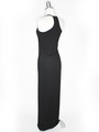 CA1704 Solid Print Tank Jersey Maxi Dress - Black, Back View Thumbnail