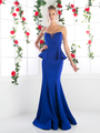 CD-10695 Trumpet Evening Dress with Sweetheart Neckline - Royal, Front View Thumbnail