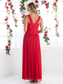 CD-3854 Sleeveless Bridesmaid Long Evening Dress - A Red, Back View Thumbnail