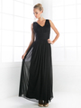 CD-3854 Sleeveless Bridesmaid Long Evening Dress - Black, Front View Thumbnail