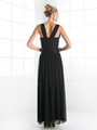 CD-3854 Sleeveless Bridesmaid Long Evening Dress - Black, Back View Thumbnail