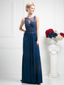 CD-61000 Illsuion Sweetheart Mother of the Bride Dress - Navy, Front View Thumbnail