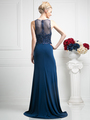 CD-61000 Illsuion Sweetheart Mother of the Bride Dress - Navy, Back View Thumbnail