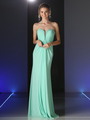 CD-663 Strapless Sweetheart Evening Dress - Mint, Front View Thumbnail