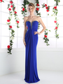 CD-663 Strapless Sweetheart Evening Dress - Royal, Front View Thumbnail
