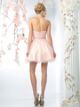 CD-974 Strapless Sweetheart Short Prom Dress - Blush, Back View Thumbnail