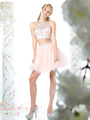 CD-975 Two Piece Prom Homecoming Dress - Blush, Front View Thumbnail