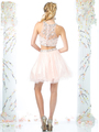 CD-975 Two Piece Prom Homecoming Dress - Blush, Back View Thumbnail