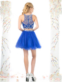 CD-975 Two Piece Prom Homecoming Dress - Royal, Back View Thumbnail