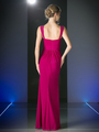 CD-C7457 Wide Shoulder Strap Sweetheart Evening Dress - Orchid, Back View Thumbnail