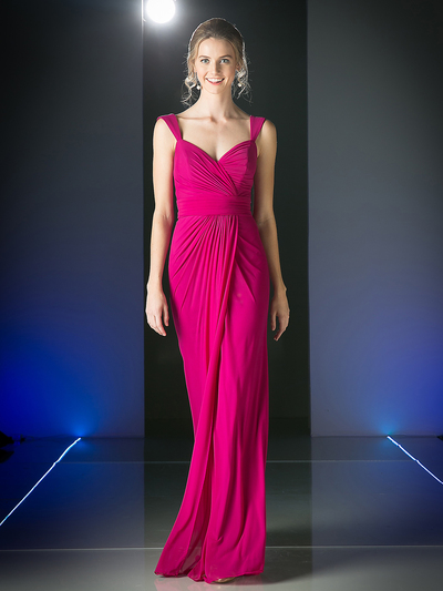 CD-C7457 Wide Shoulder Strap Sweetheart Evening Dress - Orchid, Front View Medium