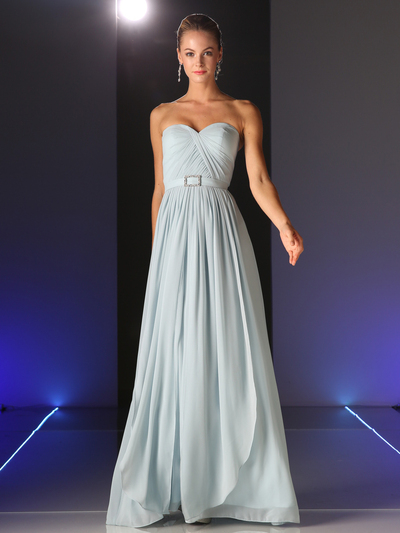 CD-C7460 Sweetheart Twisted Front Bridesmaid Dress - Light Gray, Front View Medium