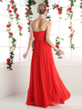CD-C7460 Sweetheart Twisted Front Bridesmaid Dress - Red, Back View Thumbnail