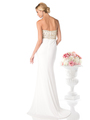 CD-CD488 Strapless Bridal Dress with Beaded Top and Train - Cream, Back View Thumbnail