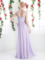 CD-CF005 Illusion Scope Neck Evening Dress - Lilac, Back View Thumbnail