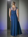 CD-CF005 Illusion Scope Neck Evening Dress - Royal, Back View Thumbnail