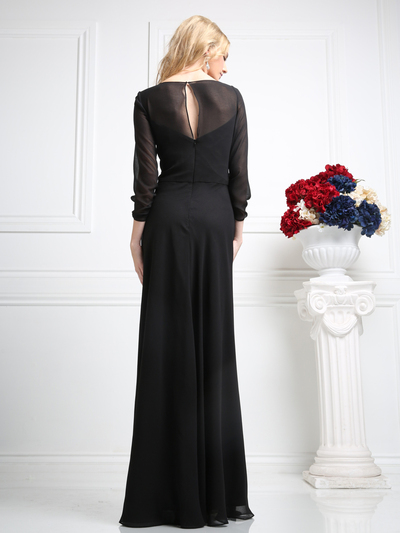 CD-CF063 Mother of the Bride with Jeweled Accent - Black, Back View Medium