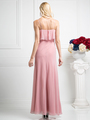 CD-CF074 Double Layer Bodice Bridesmaid Dress - Baby Pink, Back View Thumbnail