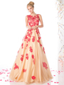 CD-CF193 Sleeveless Full Ball Gown - Red Nude, Front View Thumbnail