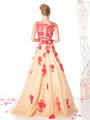 CD-CF193 Sleeveless Full Ball Gown - Red Nude, Back View Thumbnail