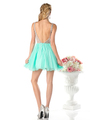 CD-CF202 Sleeveless V-Neck Short Prom Dress  - Mint, Back View Thumbnail