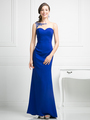 CD-CF525 Illusion Sweetheart Evening Dress with Sheer Back - Royal, Front View Thumbnail
