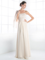 CD-CH1507 Mother of the Bride Evening Dress with Ruffle Jacket - Champagne, Front View Thumbnail