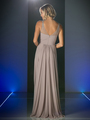 CD-CJ214 Sweetheart Neckline Evening Dress with Beaded Shoulder Straps - Marble, Back View Thumbnail