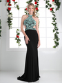 CD-CK71 Halter Gown with Open Back - Black, Front View Thumbnail
