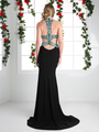 CD-CK71 Halter Gown with Open Back - Black, Back View Thumbnail