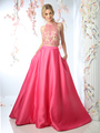 CD-CP811 Two Piece Prom Evening Gown  - Fuchsia, Front View Thumbnail