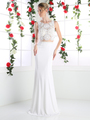 CD-CR748 Mock Two Piece Bridal Dress with Beaded Top - Ivory, Front View Thumbnail