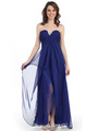 CN1287 Sweetheart Strapless Chiffon Evening Dress - Royal Blue, Front View Thumbnail