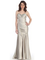 CN1288 Strapless Sweetheart Dropped Waist Mermaid Gown - Silver, Front View Thumbnail