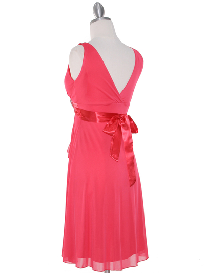CP2069-D Missy Knit Cocktail Dress - Coral, Back View Medium