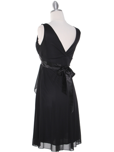 CP2069-D Missy Knit Cocktail Dress - Black, Back View Medium