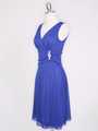 CP2178 V Neck Tea Length Cocktail Dresses - Royal Blue, Alt View Thumbnail