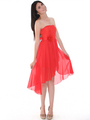 CP2209-lace Lace Top Chiffon High-low Cocktail Dress - Orange, Alt View Thumbnail