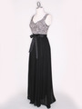 CP2257-CH Long Evening Dress with Sash - Black Gold, Alt View Thumbnail