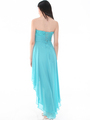D8402 Strapless Sequin High-low Cocktail Dress - Light Teal, Back View Thumbnail