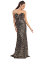 D8641 Strapless Sweetheart Sequin Prom Dress - Black, Front View Thumbnail