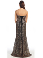 D8641 Strapless Sweetheart Sequin Prom Dress - Black, Back View Thumbnail