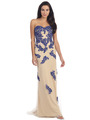 D8856 Strapless Sweetheart Embroidery Evening Dress - Royal Nude, Front View Thumbnail